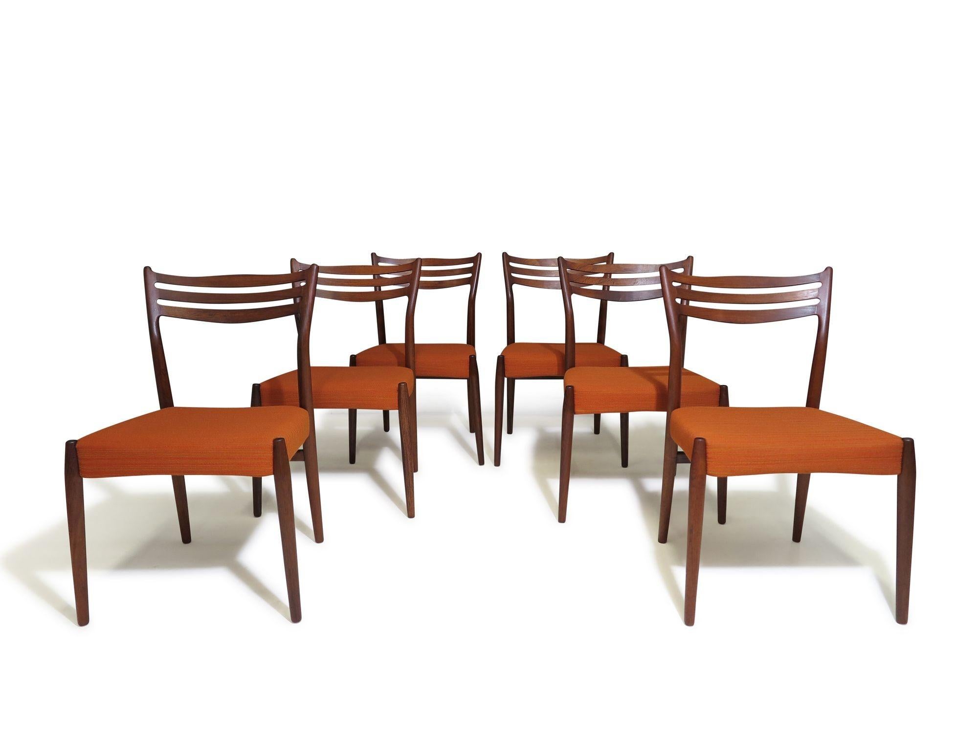 Laine Six chaises de salle à manger sculpturales en palissandre Arne Vodder, Danemark, 1955 en vente