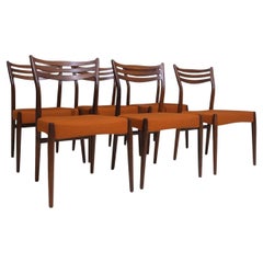 Seis sillas de comedor escultóricas de palisandro Arne Vodder, Dinamarca, 1955