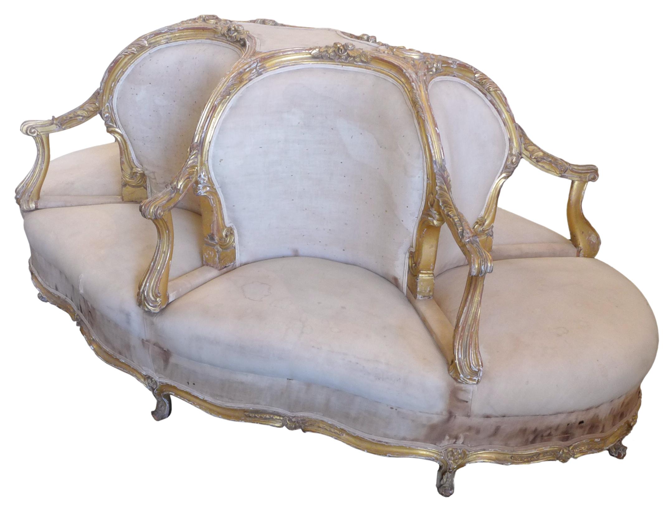 Louis Philippe Six-Seat 19th Century French Conversation Seat For Sale
