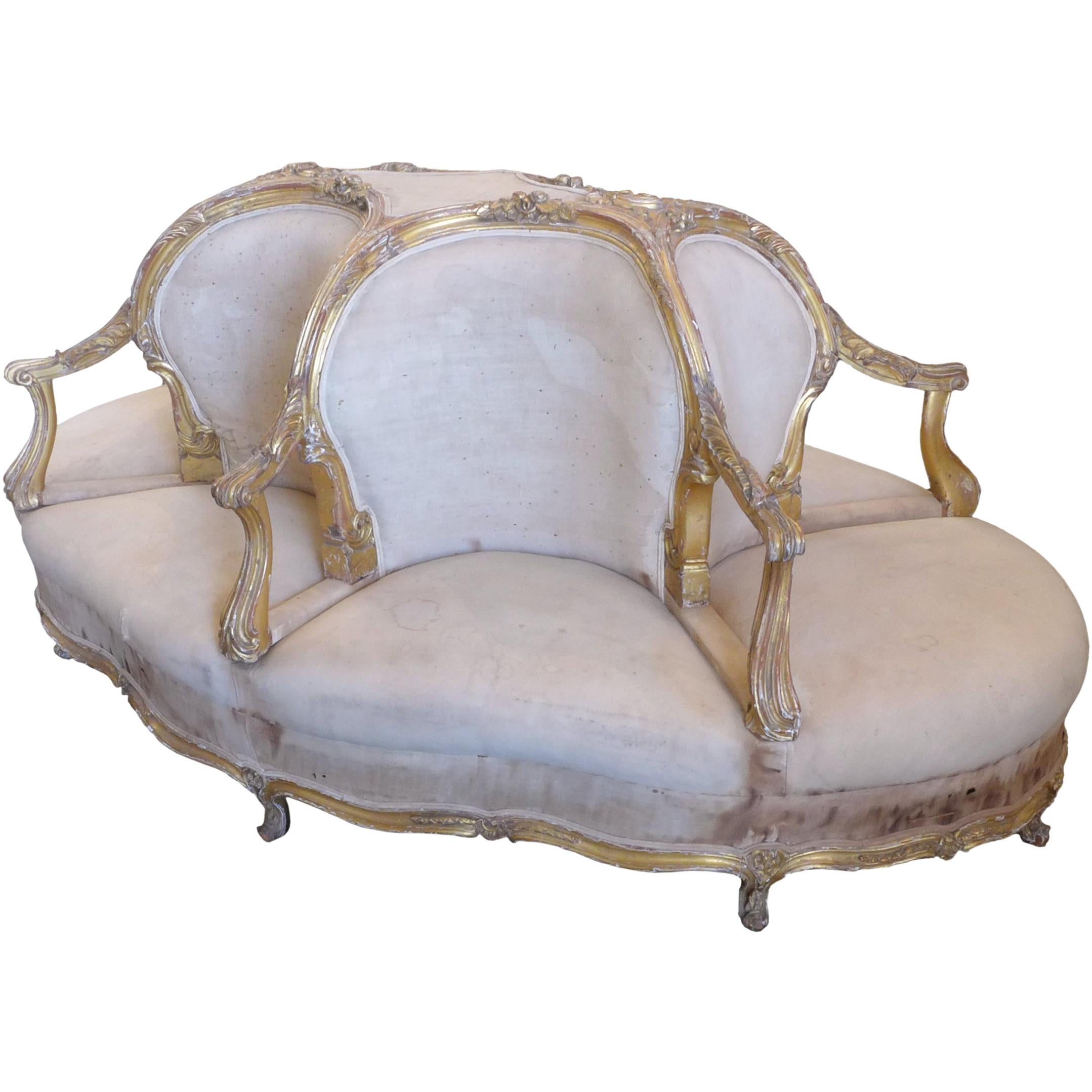 Six-Seat 19th Century French Conversation Seat For Sale