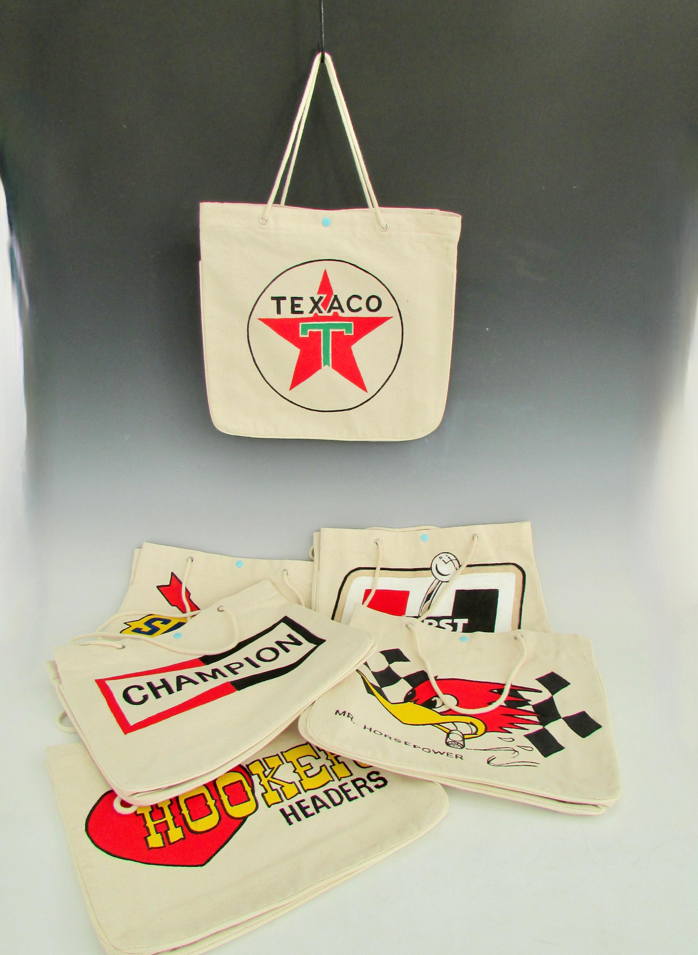 Six Separate Hand Painted Hot Rod Car Theme Carry Bags or Purse For Sale 3