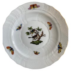 Six Setting 1940s Herend ‘Rothschild Bird’ Porcelain Dinner Service with Platter
