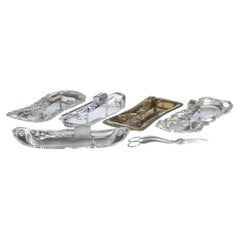 Six shears for skewers and five trays - 19th century