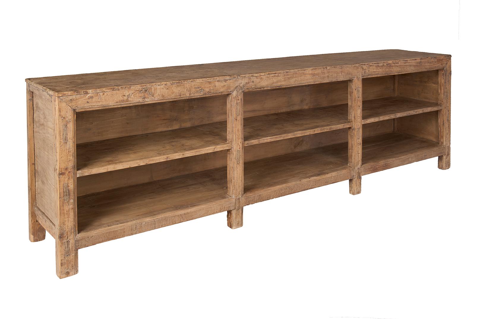 Wood Six Shelf Server in Reclaimed Elm