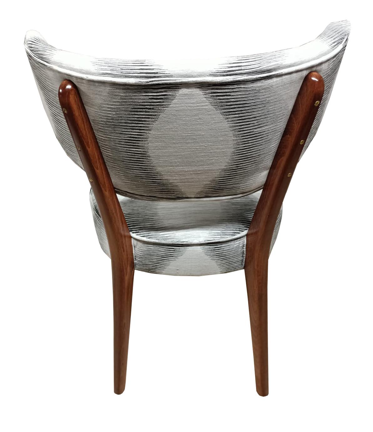 Seis Sillas de Comedor Shell Tejido Blanco y Negro, Vintola, Europa, Polonia Moderno de mediados de siglo en venta