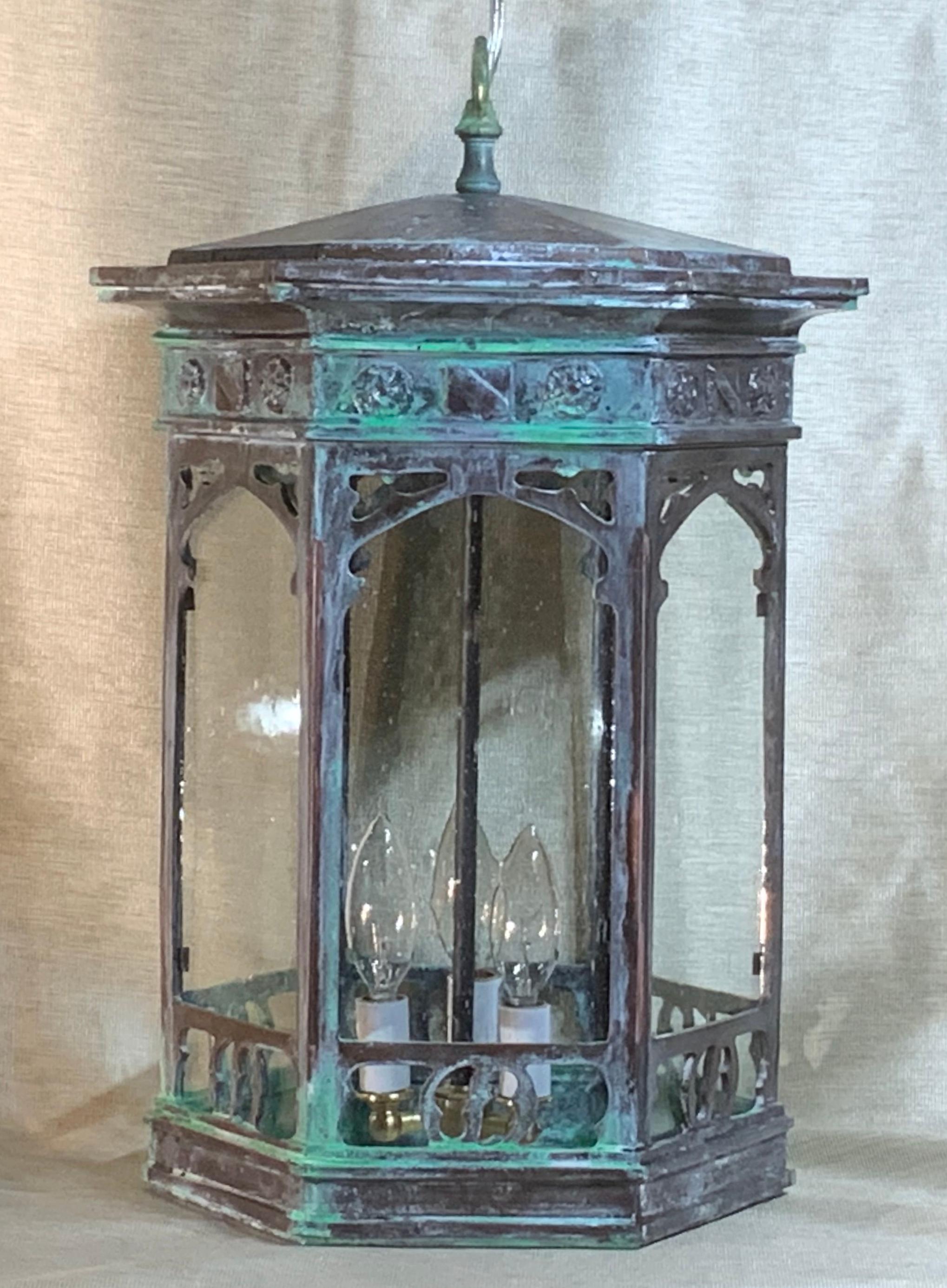 Six Sides Bronze Hanging Lantern 4