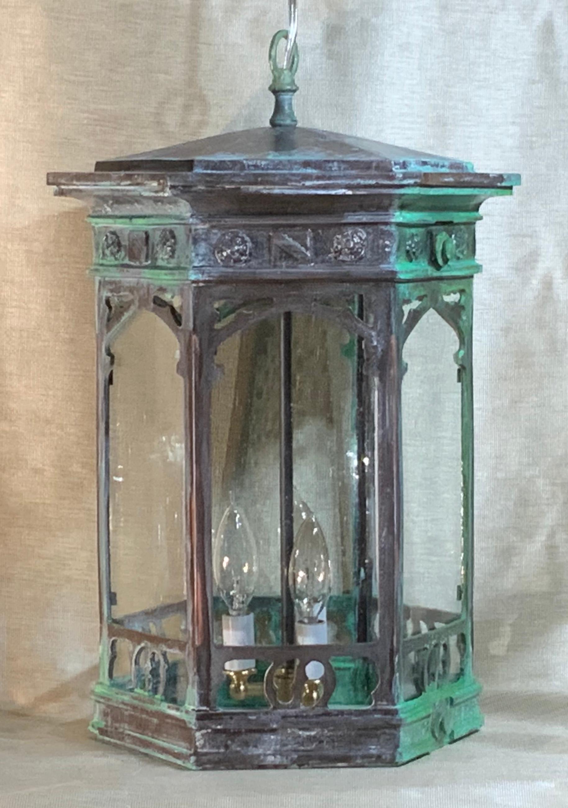 Six Sides Bronze Hanging Lantern 2