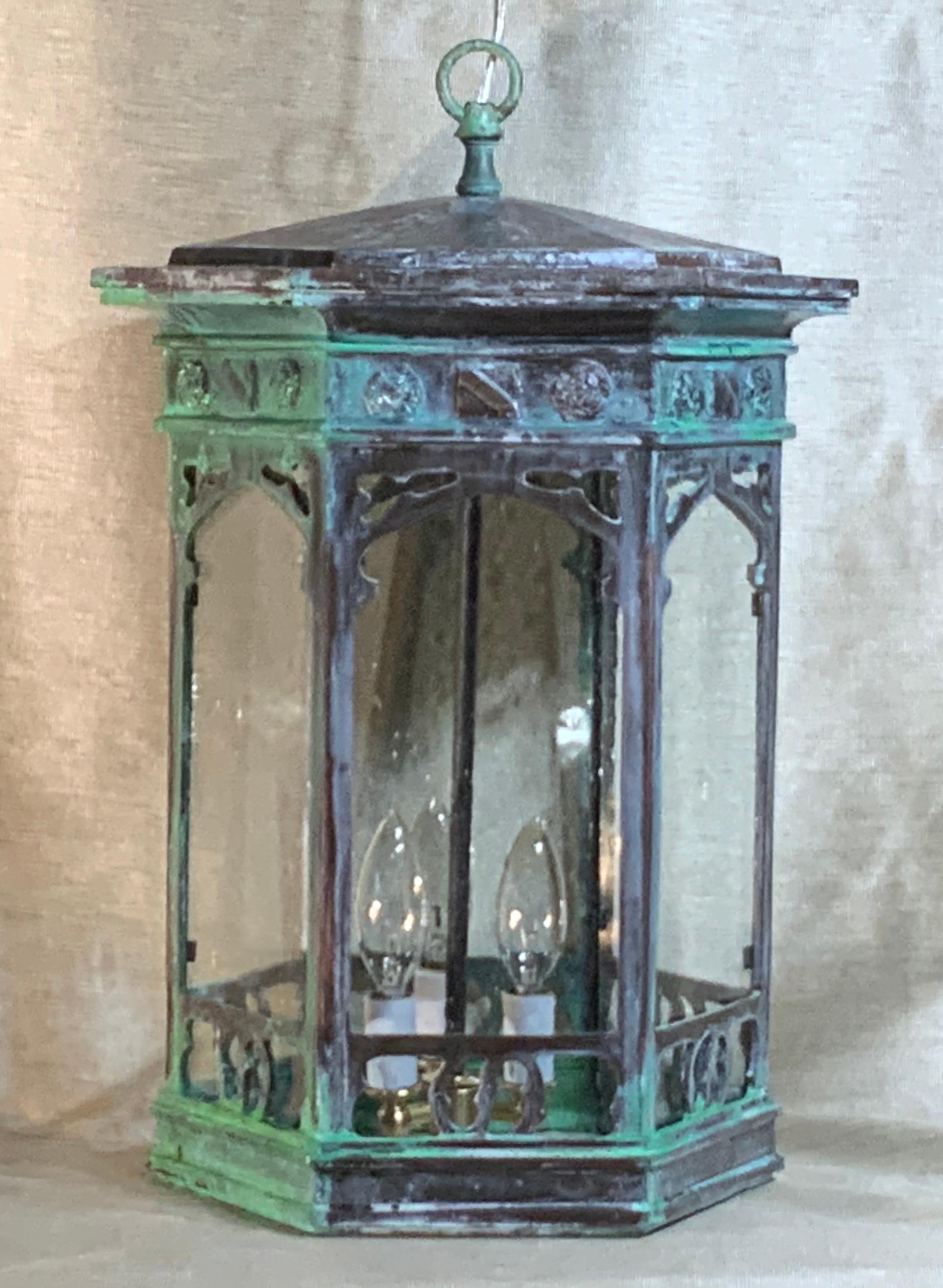 Six Sides Bronze Hanging Lantern 3