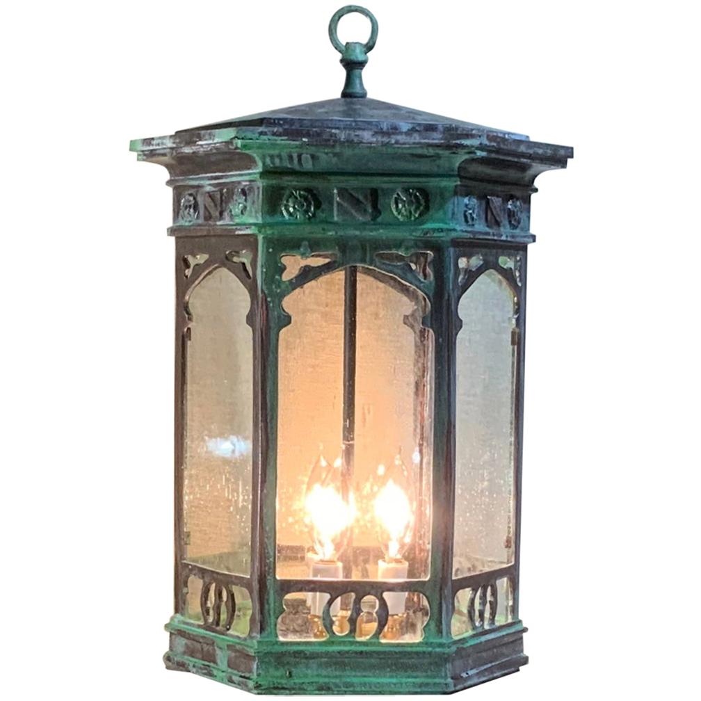 Six Sides Bronze Hanging Lantern