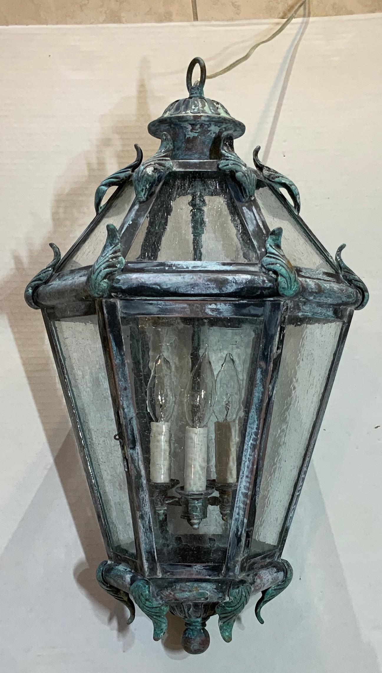 Six Sides Solid Brass Hanging Lantern 2