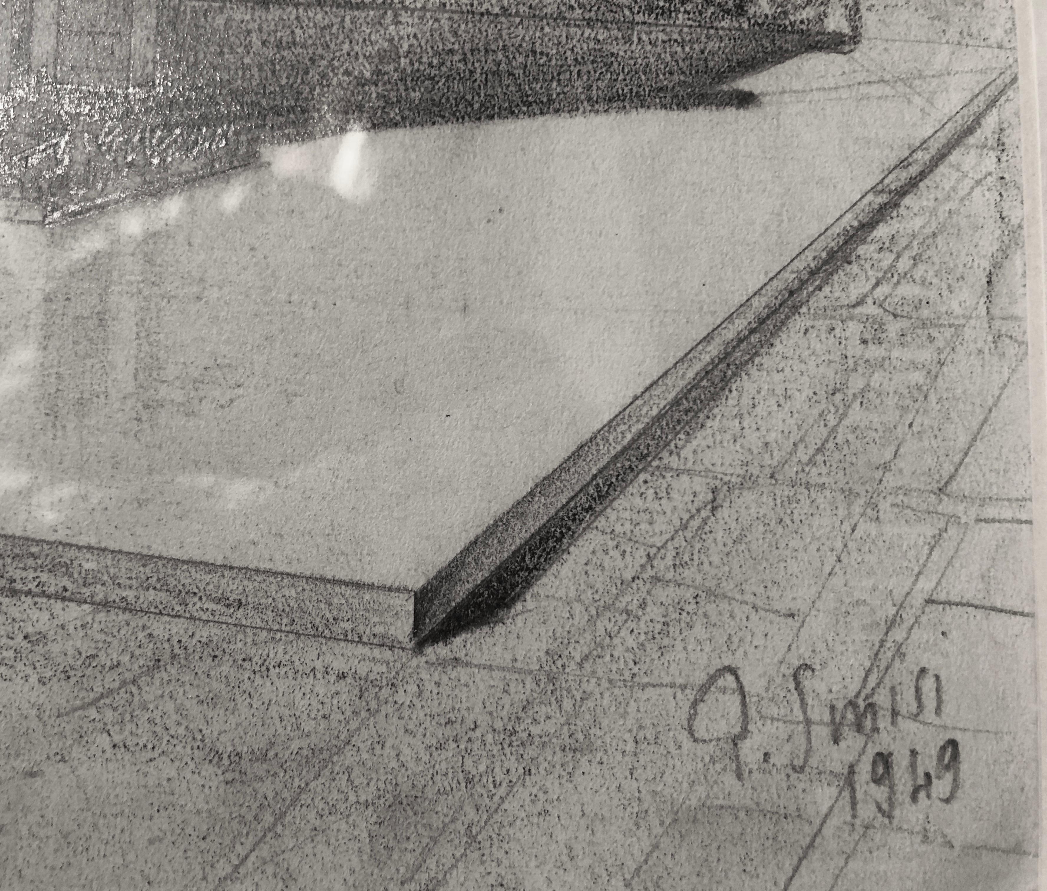 Sechs signierte und datierte architektonische Zeichnungen, Italien, 40–50 (Papier) im Angebot