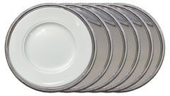 Six Silver Plate Service Chargers Gadroon Border England
