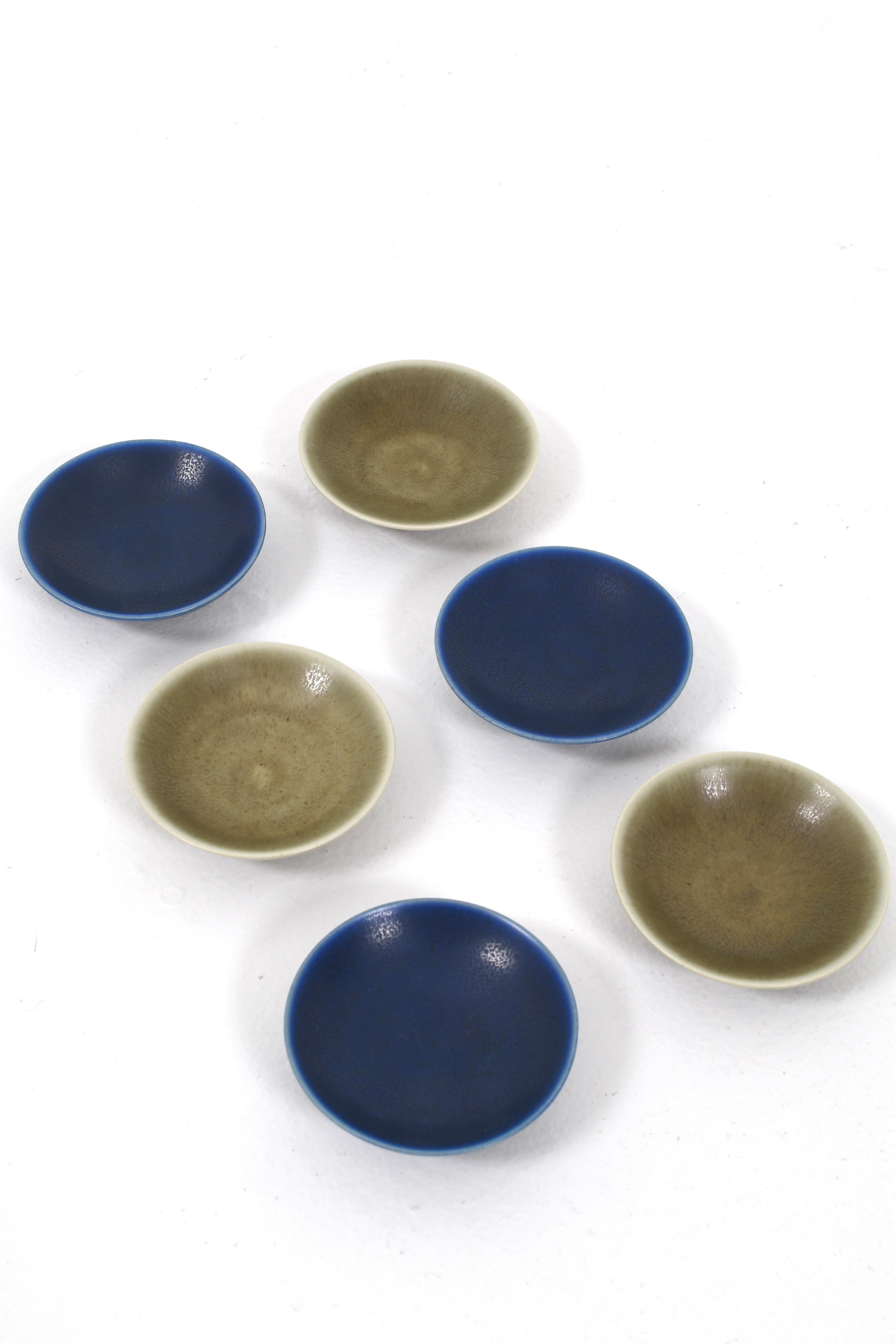 Six small Ceramic bowls by Per Linnemann-Schmidt, Palshus, Denmark For Sale 1
