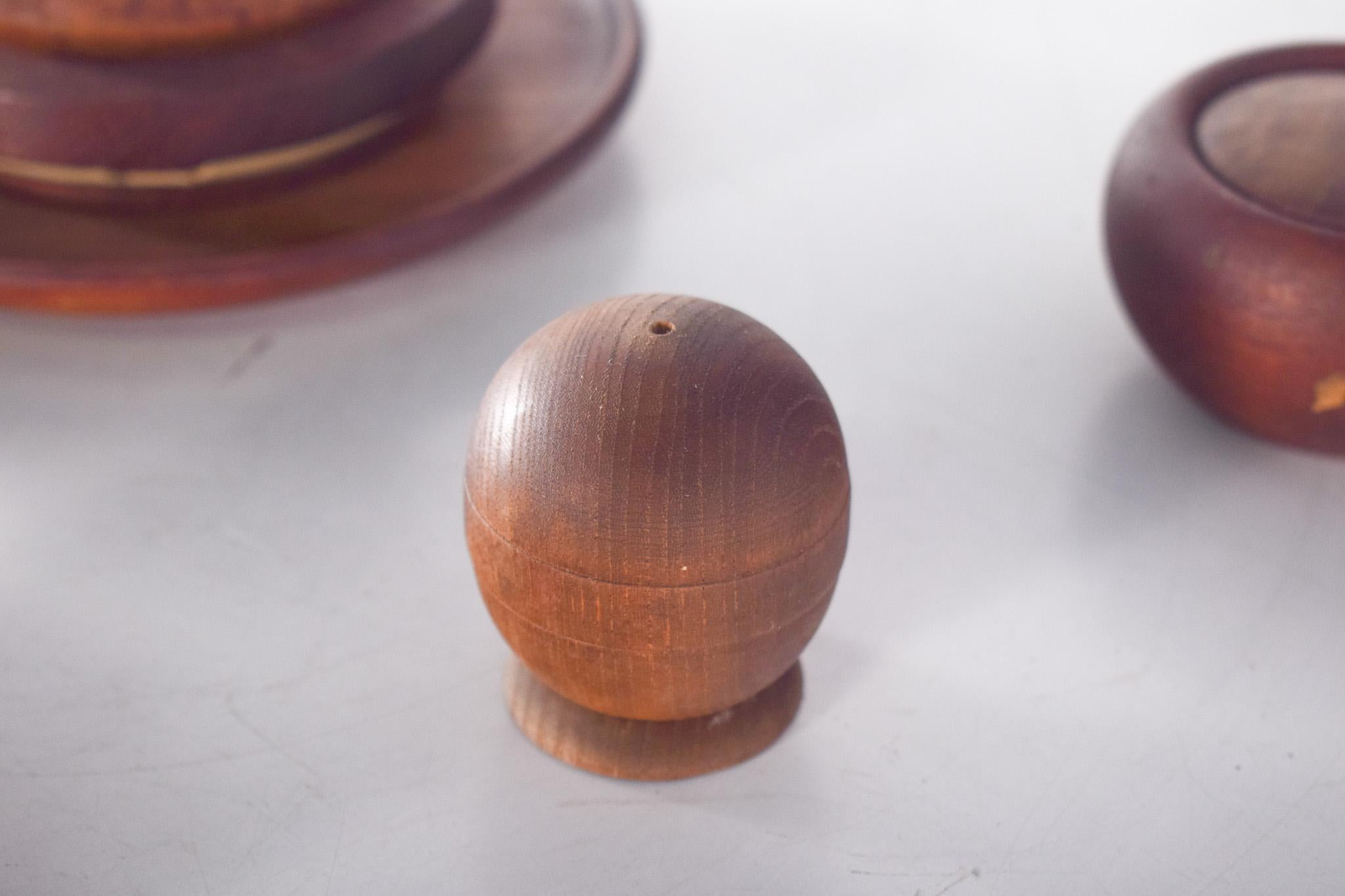 Mid-Century Modern Six Small Danish Miscellaneous Pieces Made of Wood For Sale