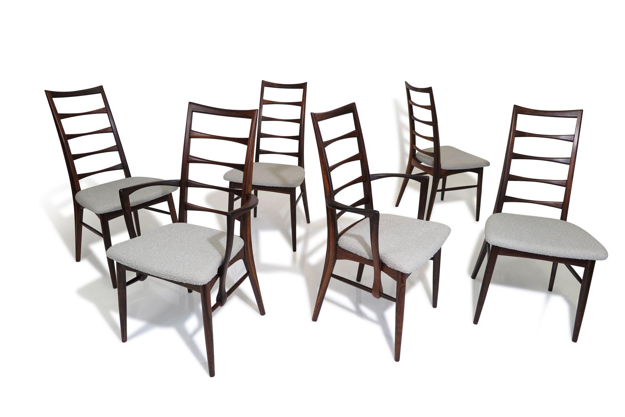 Six Solid Rosewood Niles Kofoeds Mid-Century Danish Dining Chairs 5