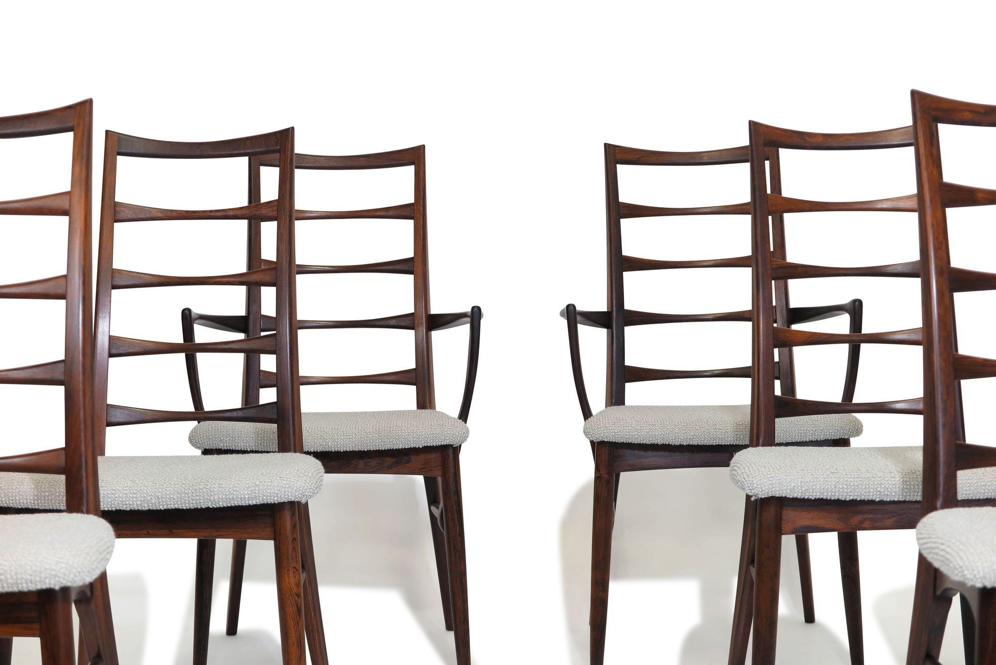 Scandinavian Modern Six Solid Rosewood Niles Kofoeds Mid-Century Danish Dining Chairs