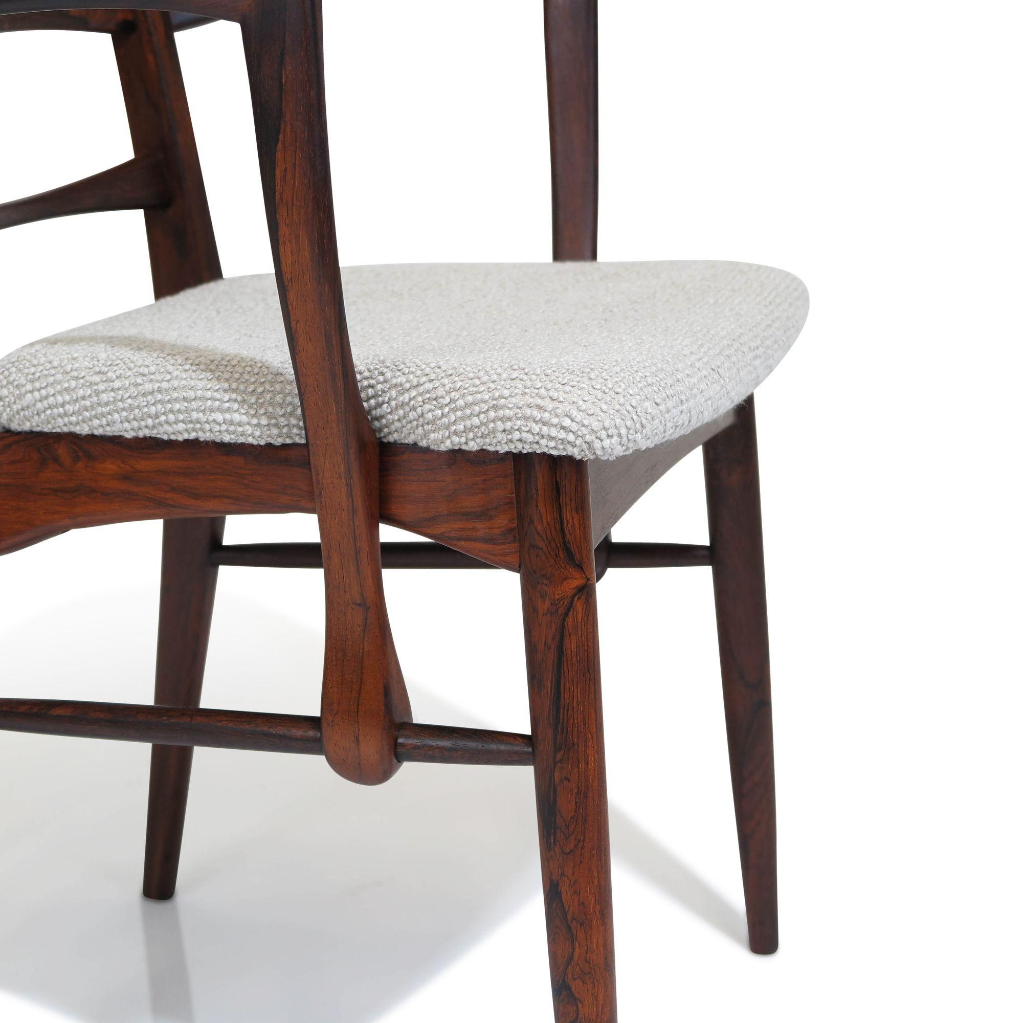 Wool Six Solid Rosewood Niles Kofoeds Mid-Century Danish Dining Chairs
