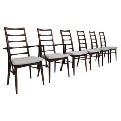 Six Solid Rosewood Niles Kofoeds Mid-Century Danish Dining Chairs