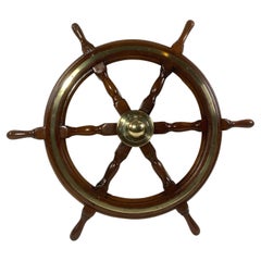 Antique Six Spoke Ships Wheel from a Yacht