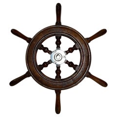 Six Spoke Ship's Wheel with Chrome Hub