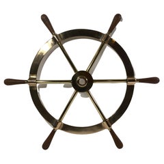 Antique Six Spoke Solid Brass Yacht Wheel