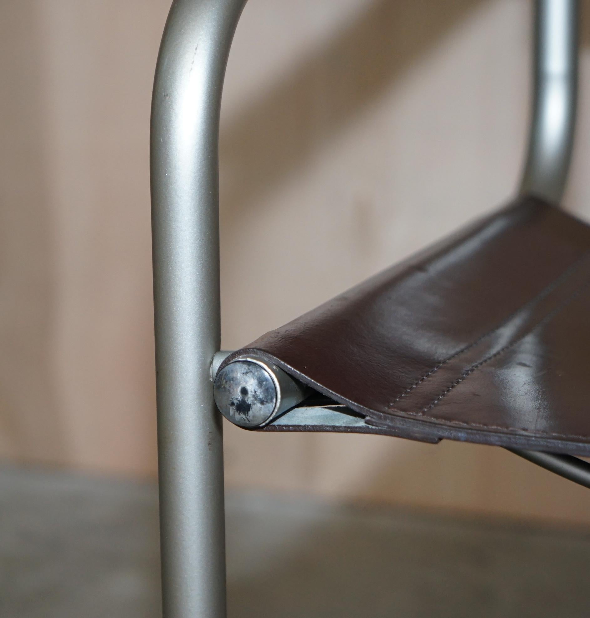 Six fauteuils en cuir estampillés S33 Mart Stam 1-06G Marcel Breuer fabriqués en Italie en vente 4