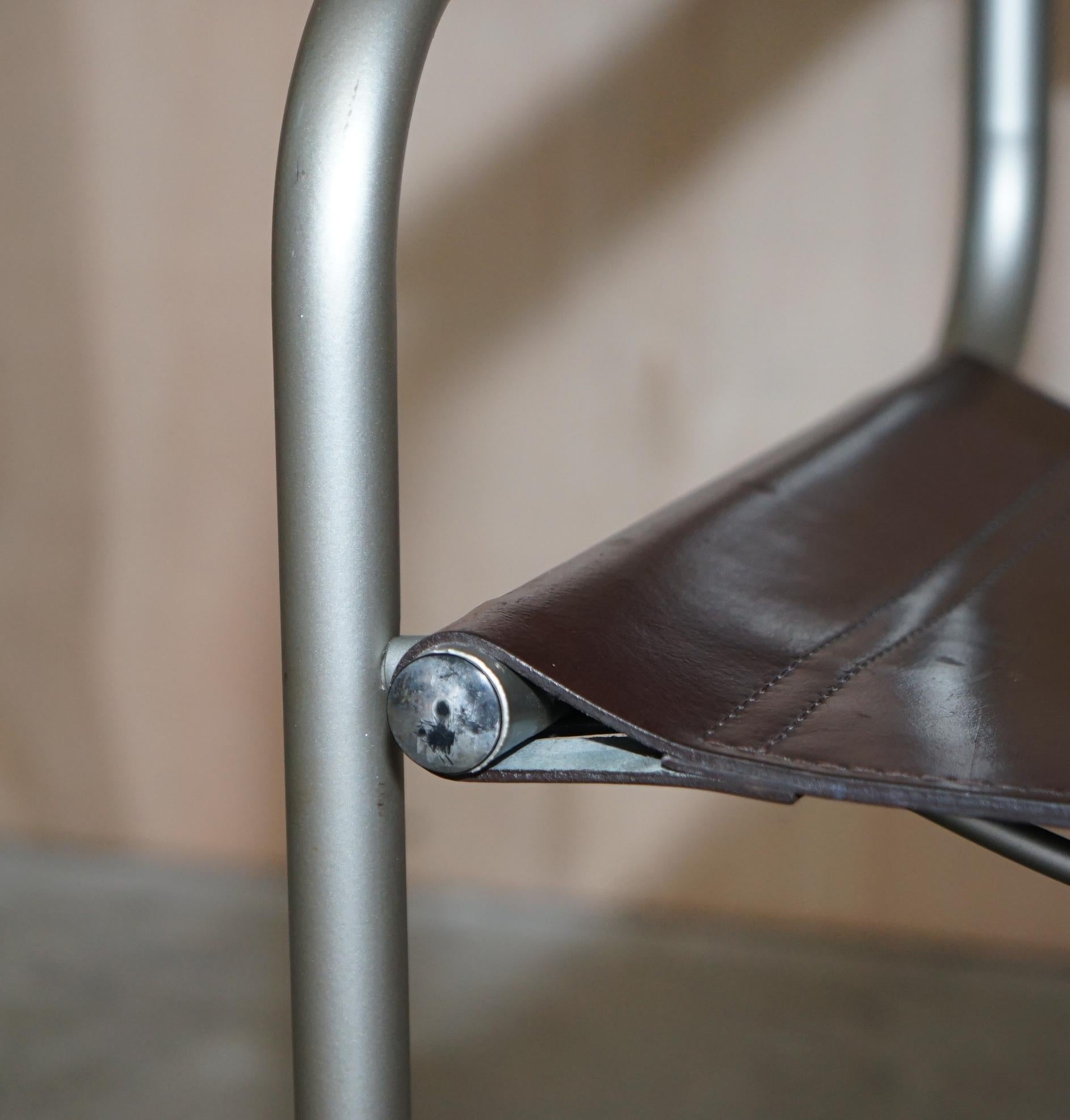 Six Stamped S33 Mart Stam 1-06G Marcel Breuer Leather Armchairs Made in Italy For Sale 2
