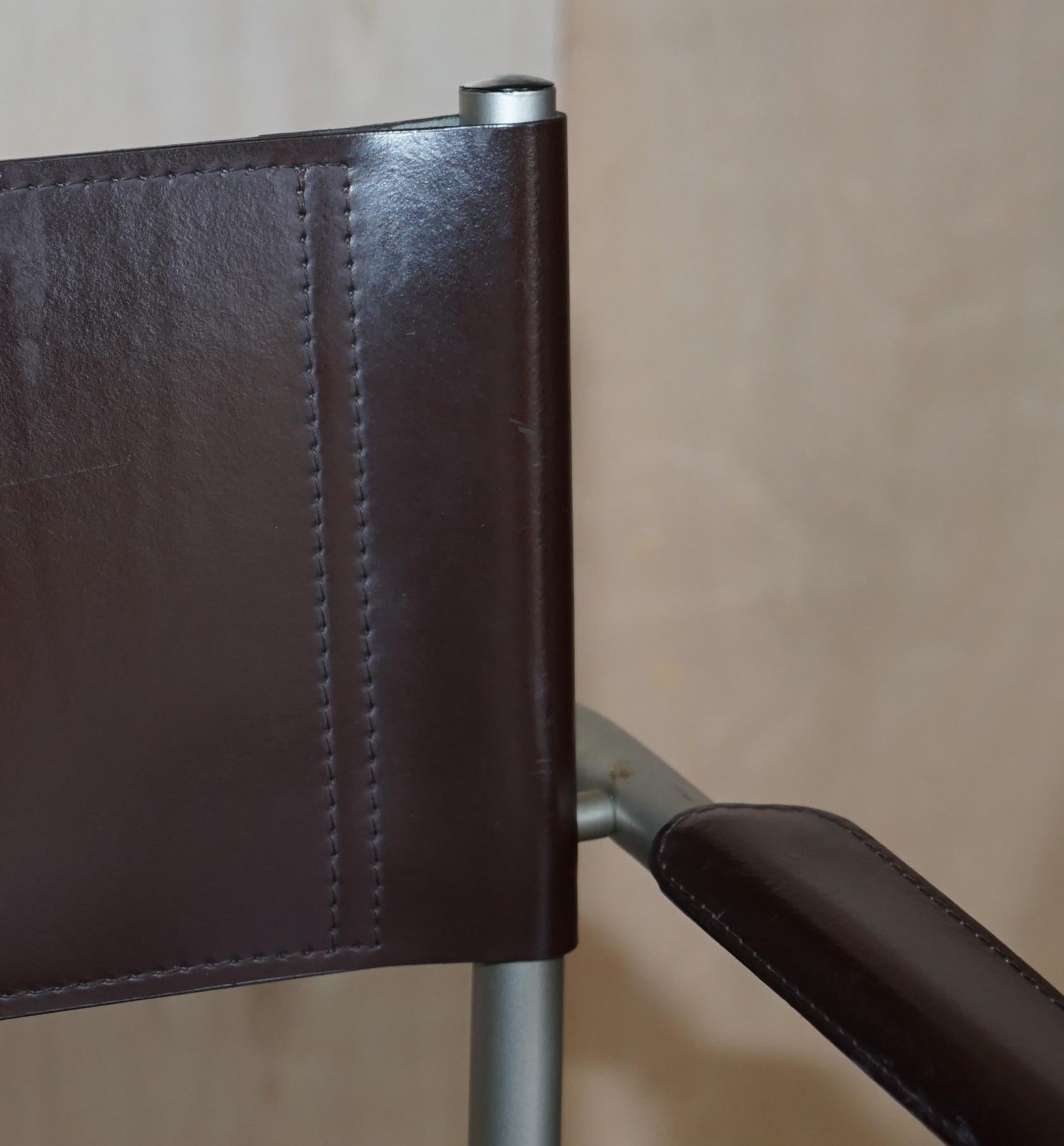 Fait main Six fauteuils en cuir estampillés S33 Mart Stam 1-06G Marcel Breuer fabriqués en Italie en vente