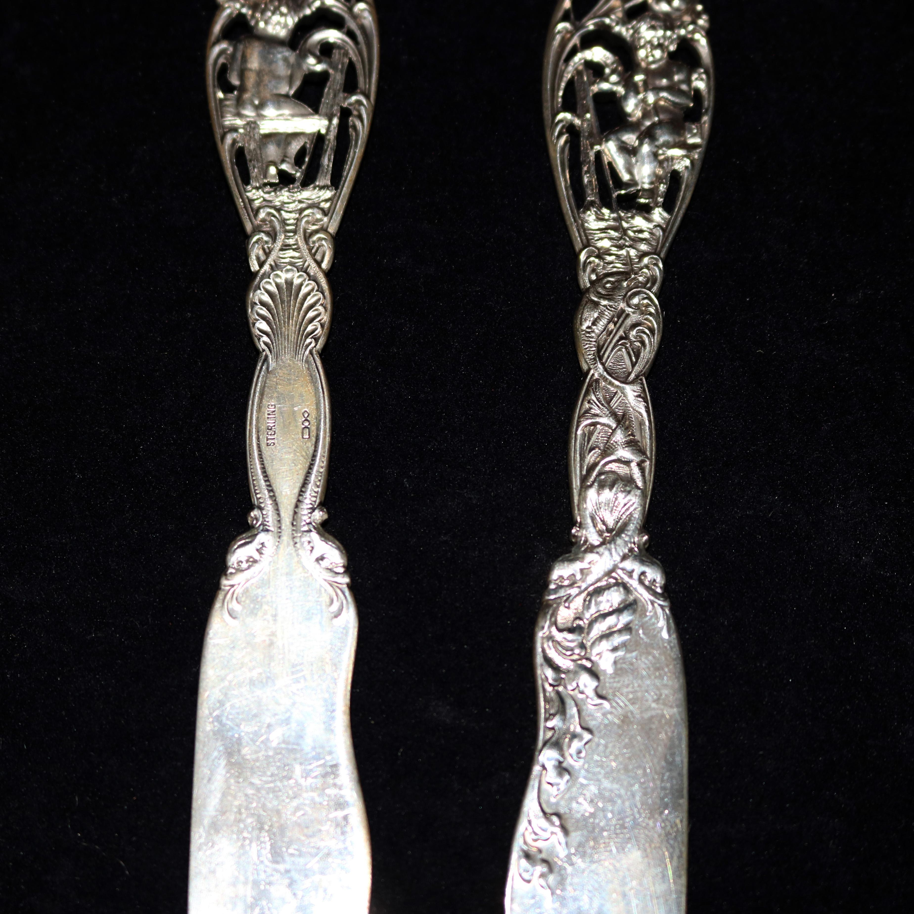 Cast Six Sterling Silver Figural 