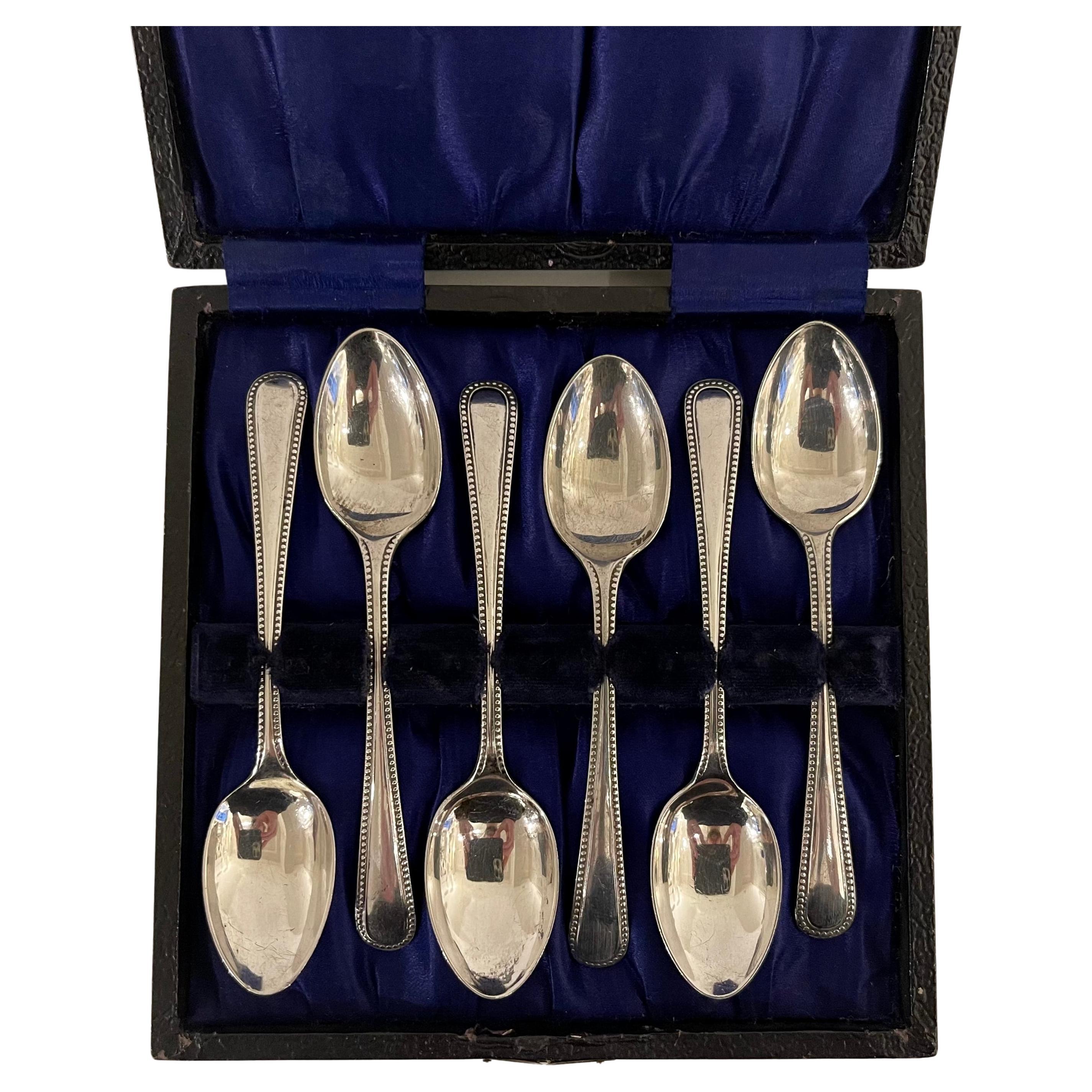 Six Sterling Silver Teaspoons in Presentation Box, J Lyddiatt, Birmingham, 1926