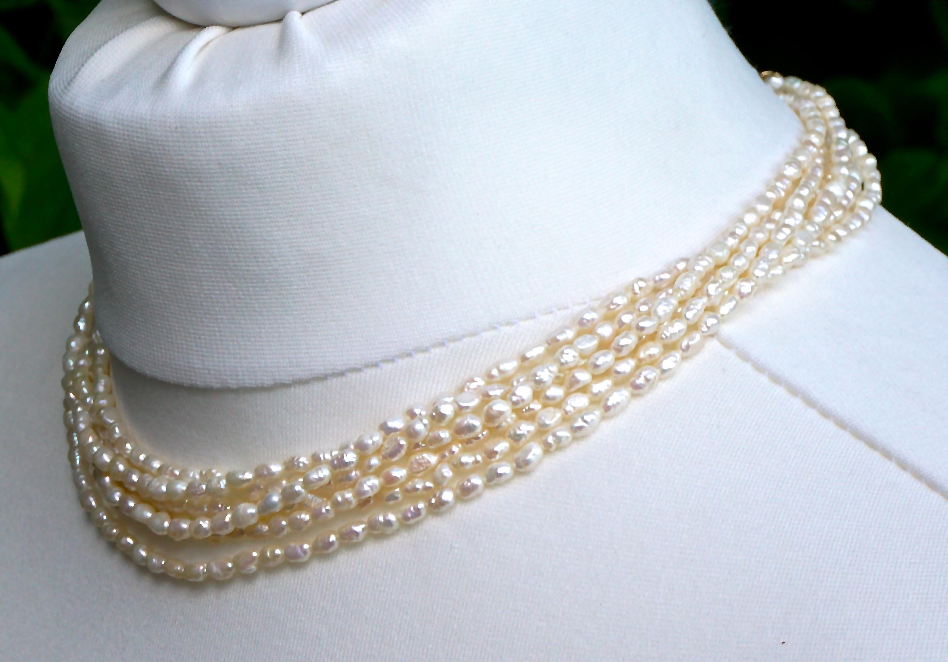vintage rice pearl necklace