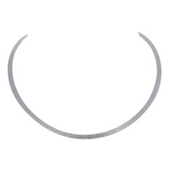 Vintage Six-Strand Cocoon Chain Necklace, 14 Karat White Gold Lobster Claw Clasp