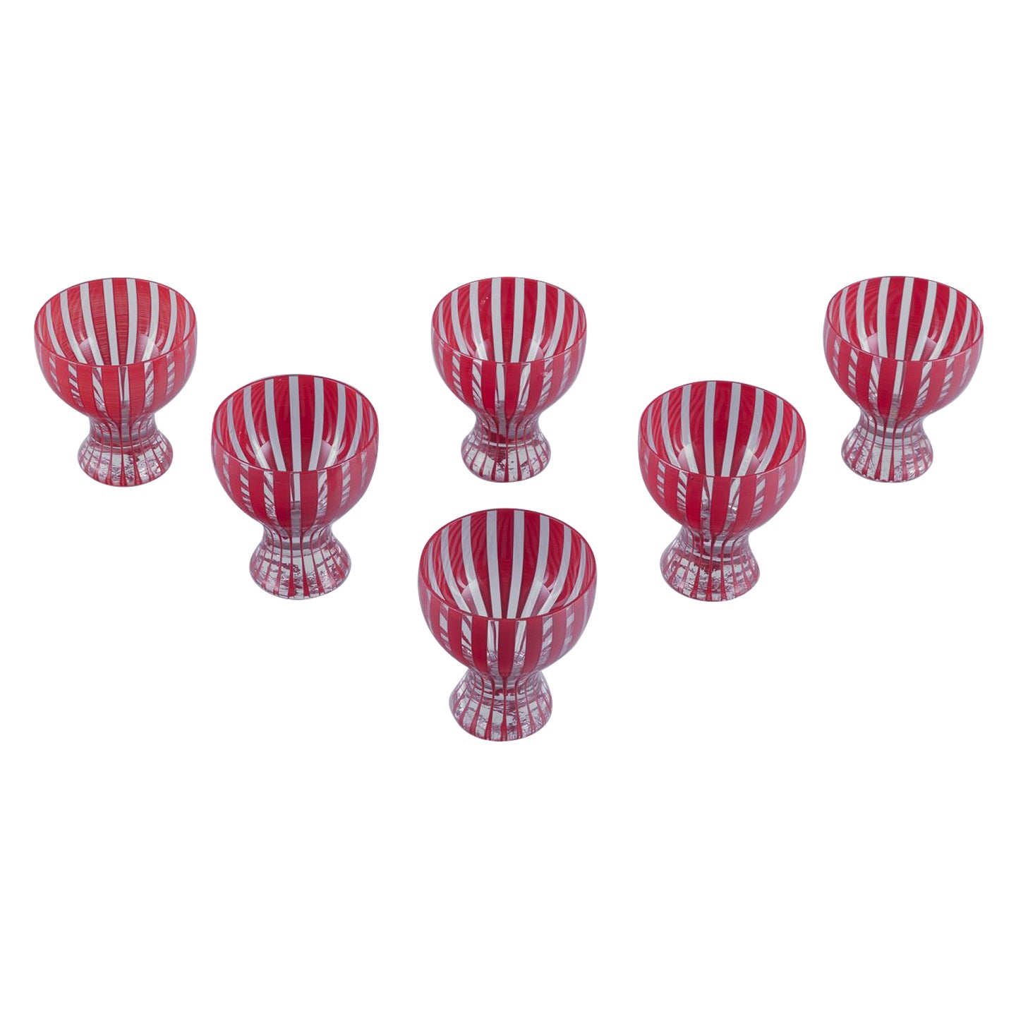 Six "Strikt" cocktail glasses, Bengt Orup, Johansfors.