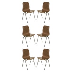 SIX STUNNING PAGHOLZ WEST GERMANY MiD CENTURY MODERN STACKING DINING CHAIRS 6
