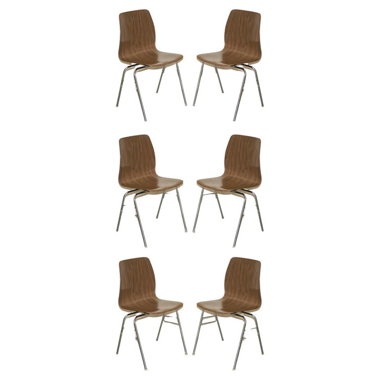 SIX STUNNING PAGHOLZ WEST GERMANY MiD CENTURY MODERN STACKING DINING