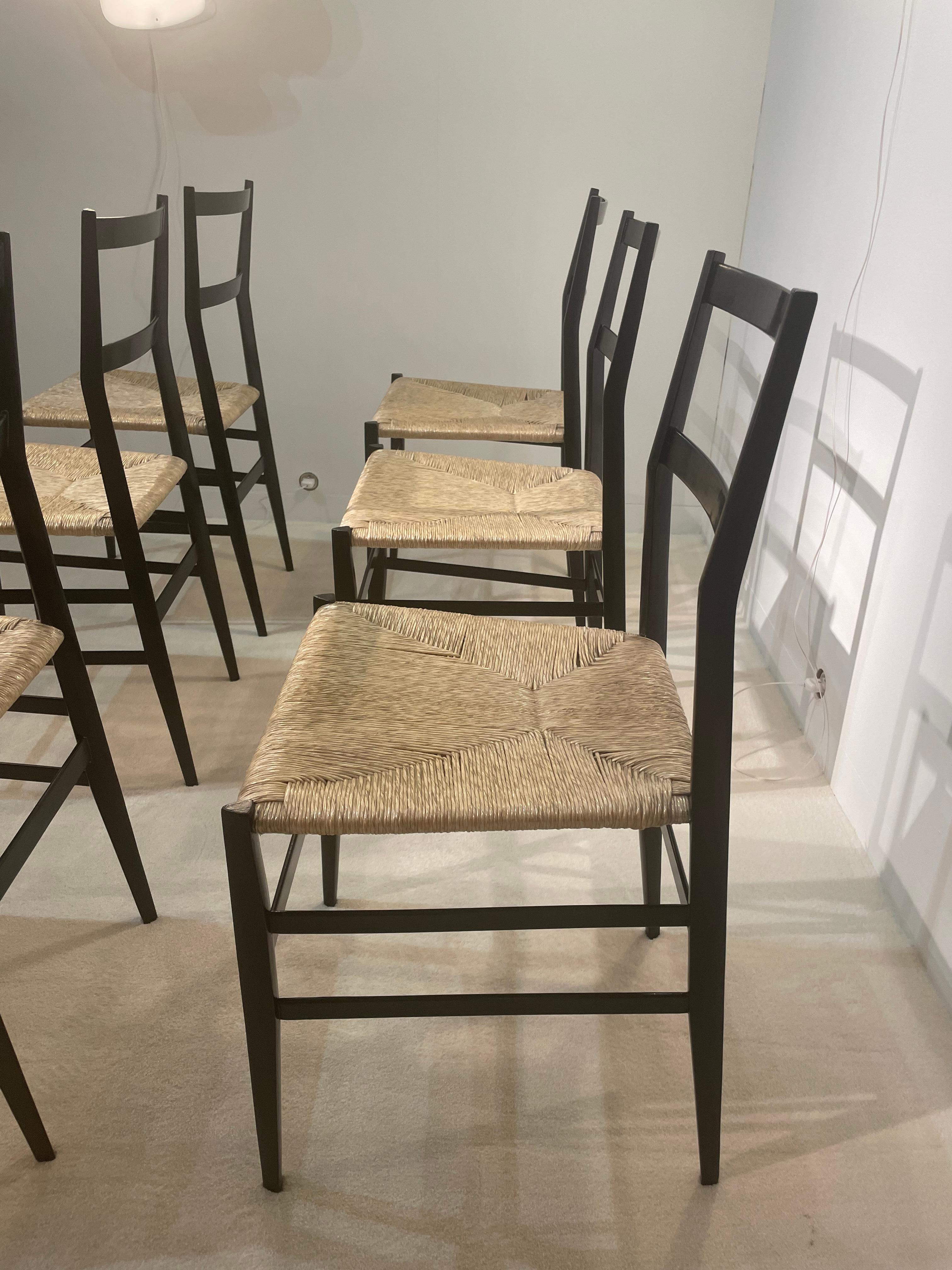 Six Superleggera Chairs by Gio Ponti 3