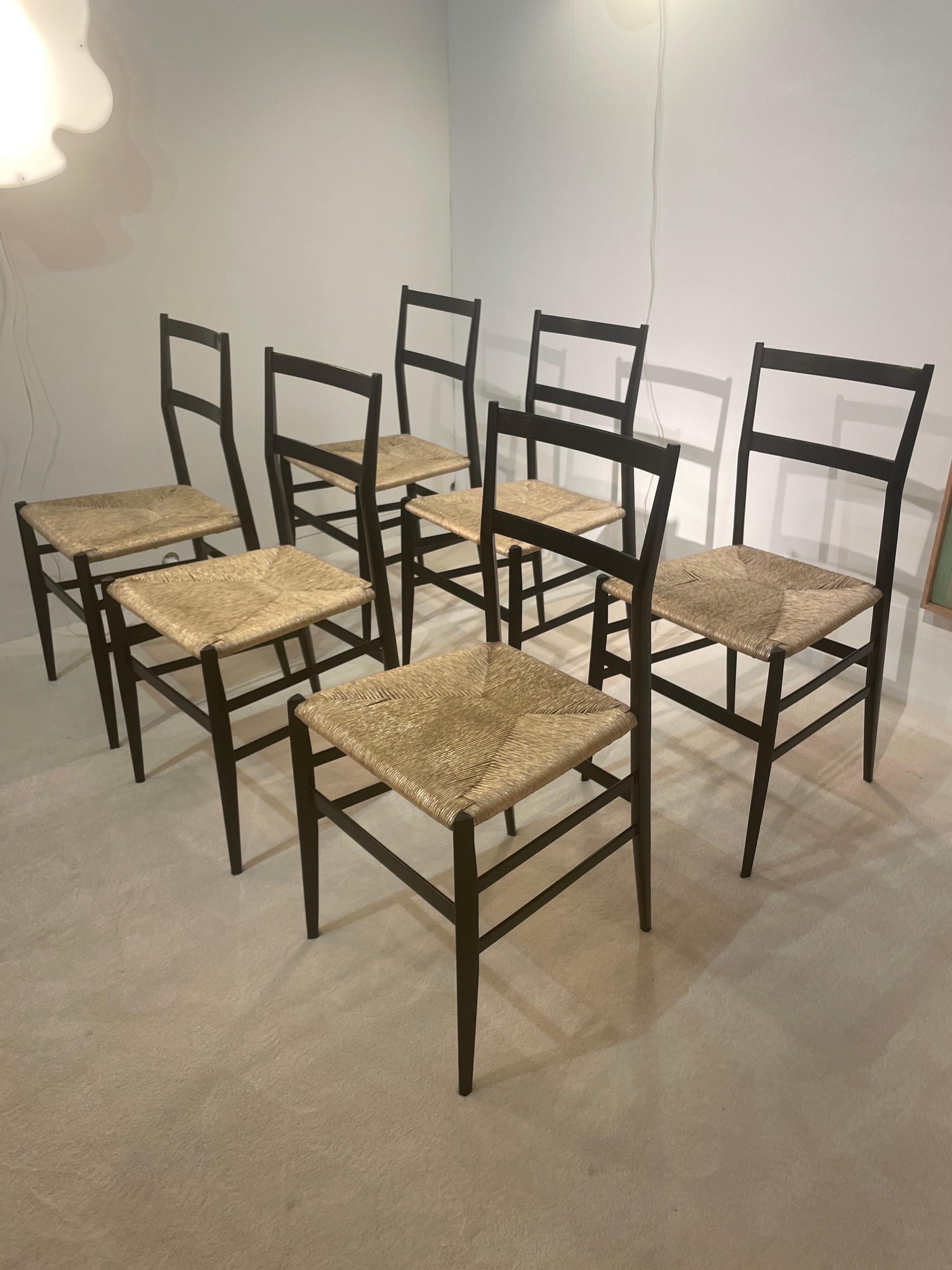 Six Superleggera Chairs by Gio Ponti 4