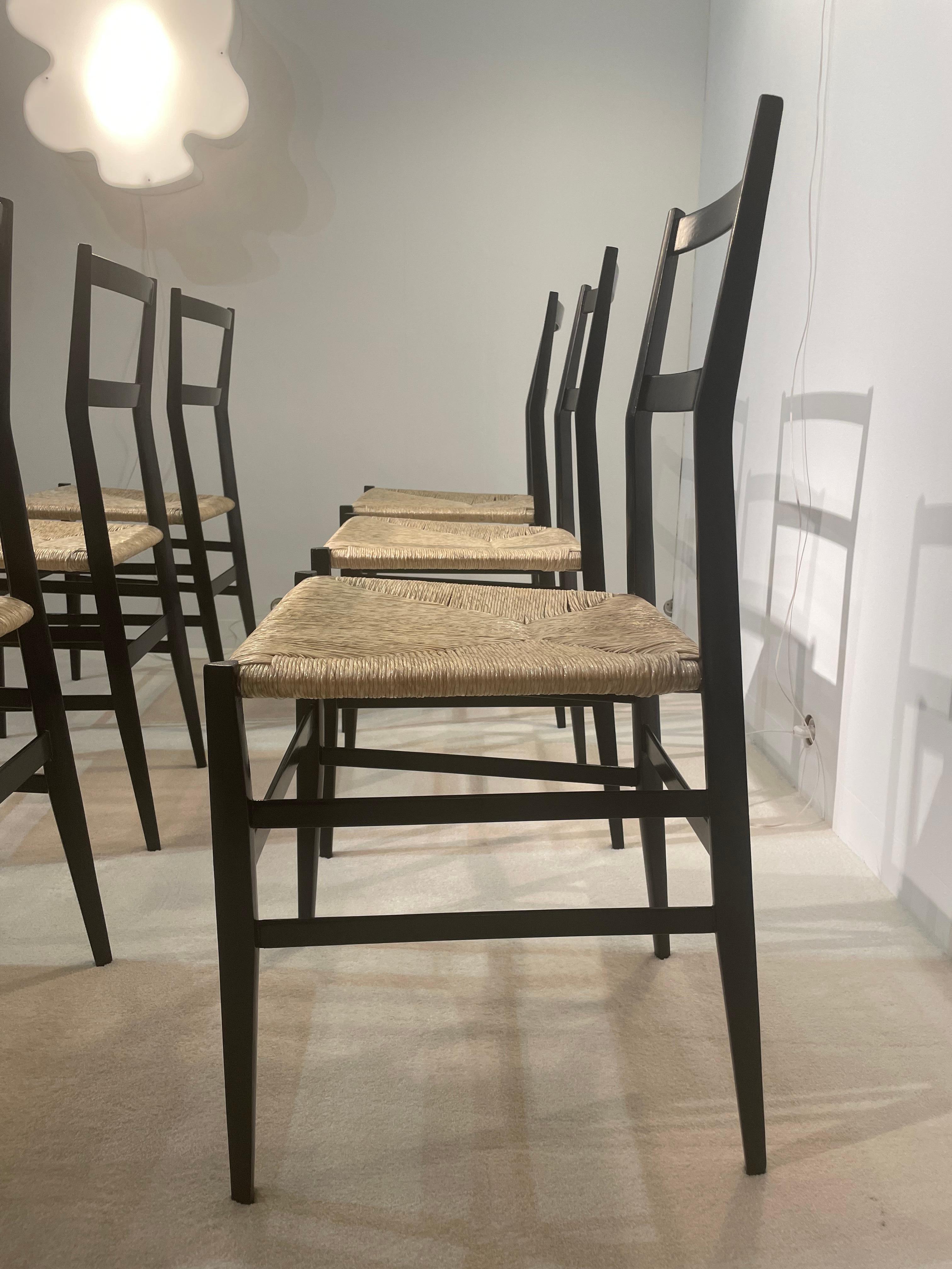 Six Superleggera Chairs by Gio Ponti 6