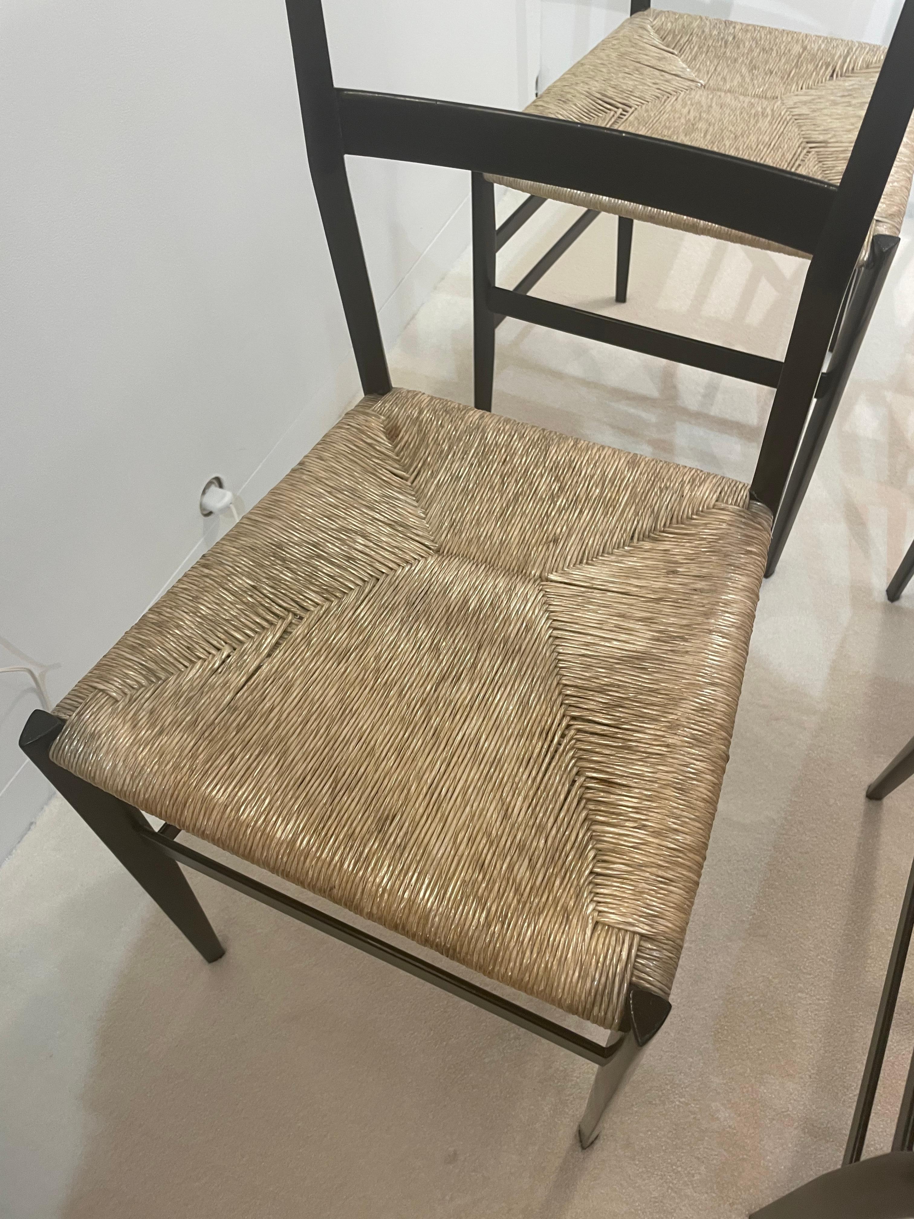Wood Six Superleggera Chairs by Gio Ponti