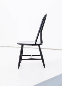 Six Swedish Black Wood Dining Chairs by Bengt Akerblom and G. Eklöf, Sweden