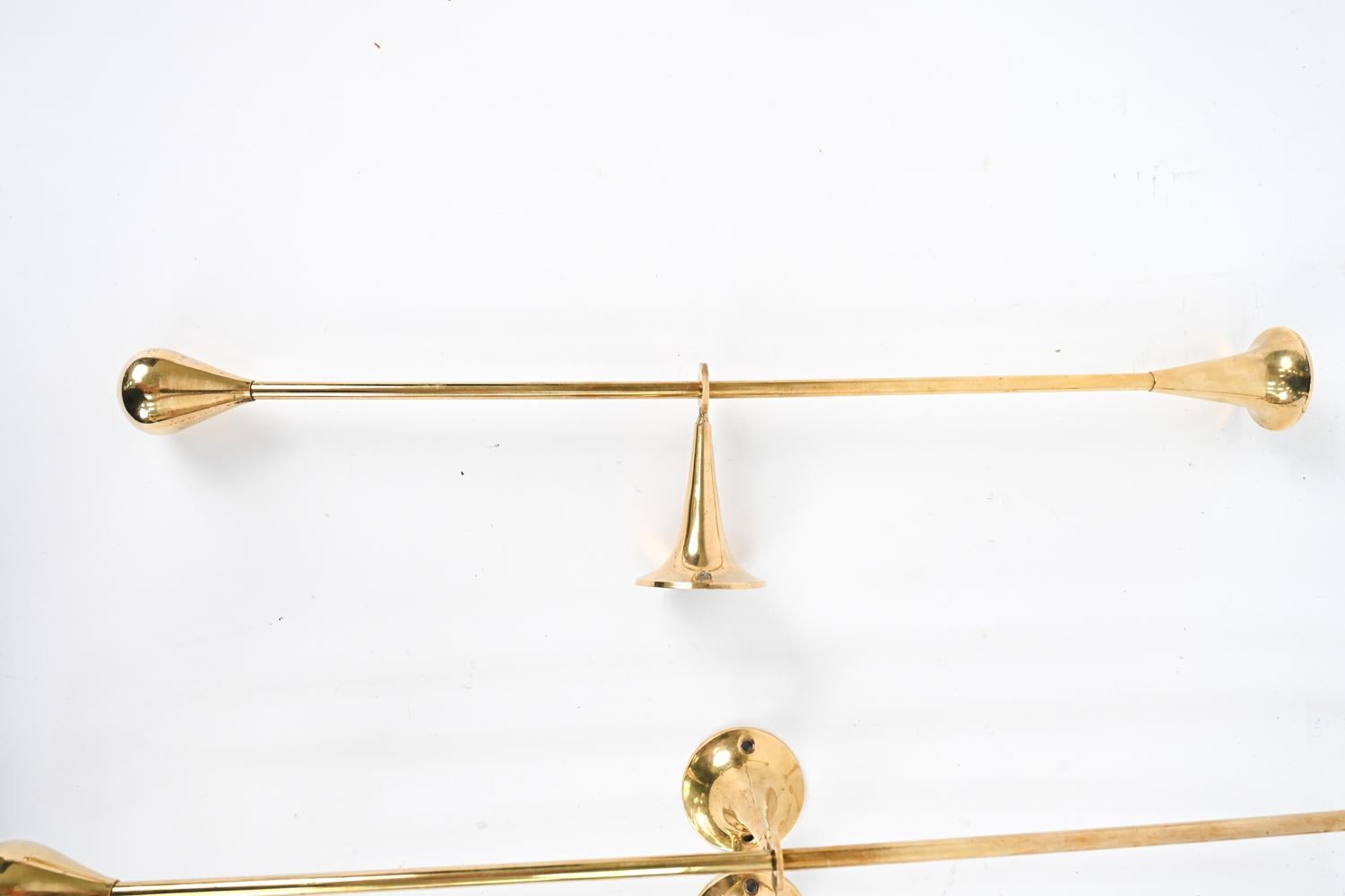 Six Swedish Mid-Century Brass Candleholders in Pierre Forssell Style 9