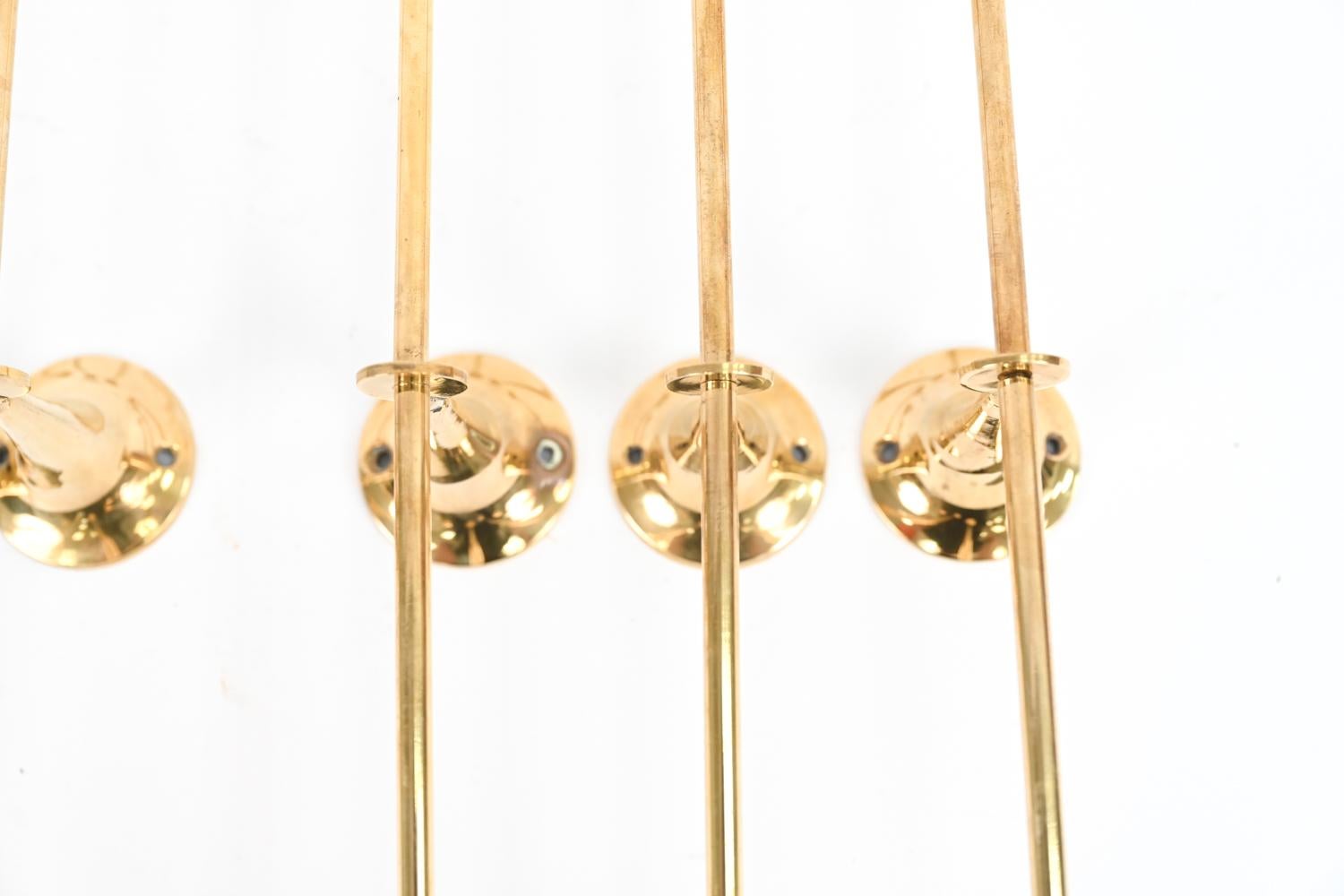 Mid-20th Century Six Swedish Mid-Century Brass Candleholders in Pierre Forssell Style