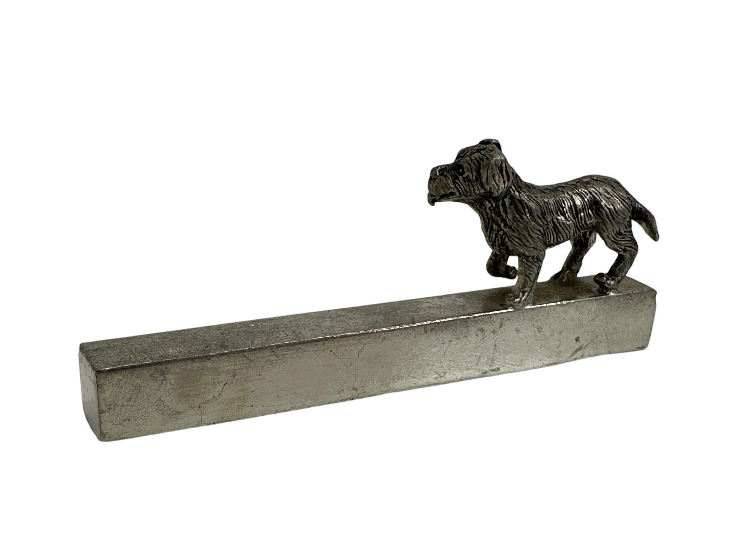 Six porte-couteaux animaliers - par Etain Royal French - Ensemble en métal vintage français dans sa boîte en vente 1