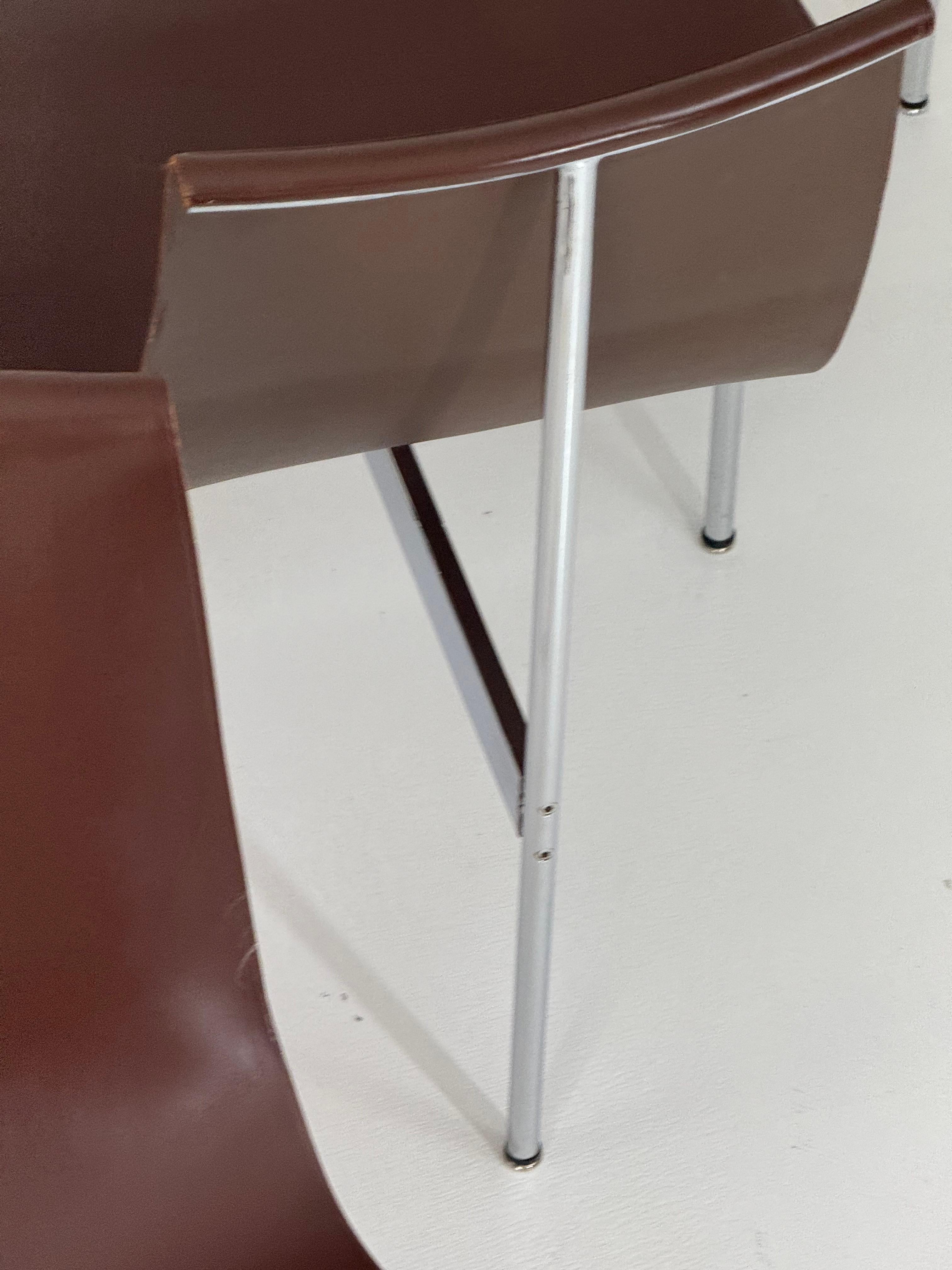 Mid-Century Modern Six “T” Side Chairs by Katavolos, Littell & Kelley for Laverne International For Sale