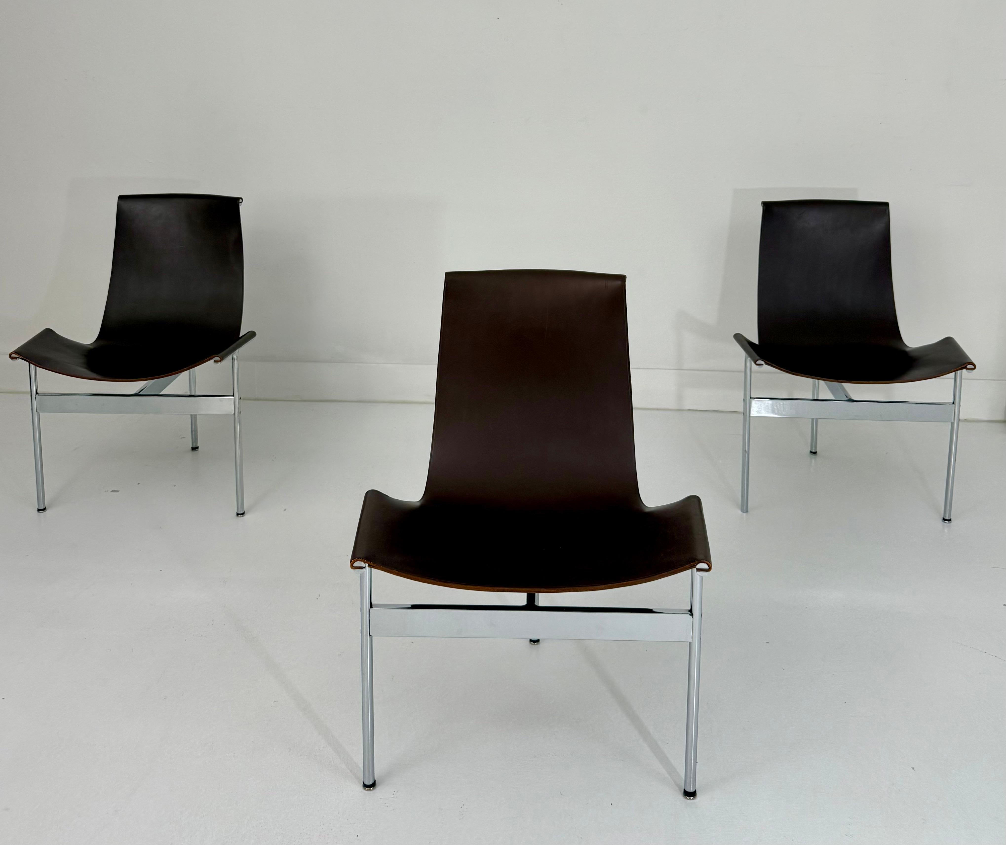 Polished Six “T” Side Chairs by Katavolos, Littell & Kelley for Laverne International For Sale