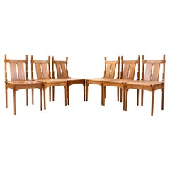 Six Teak Arts & Crafts Dining Room Chairs by Architect A.J. Kropholler, 1900s