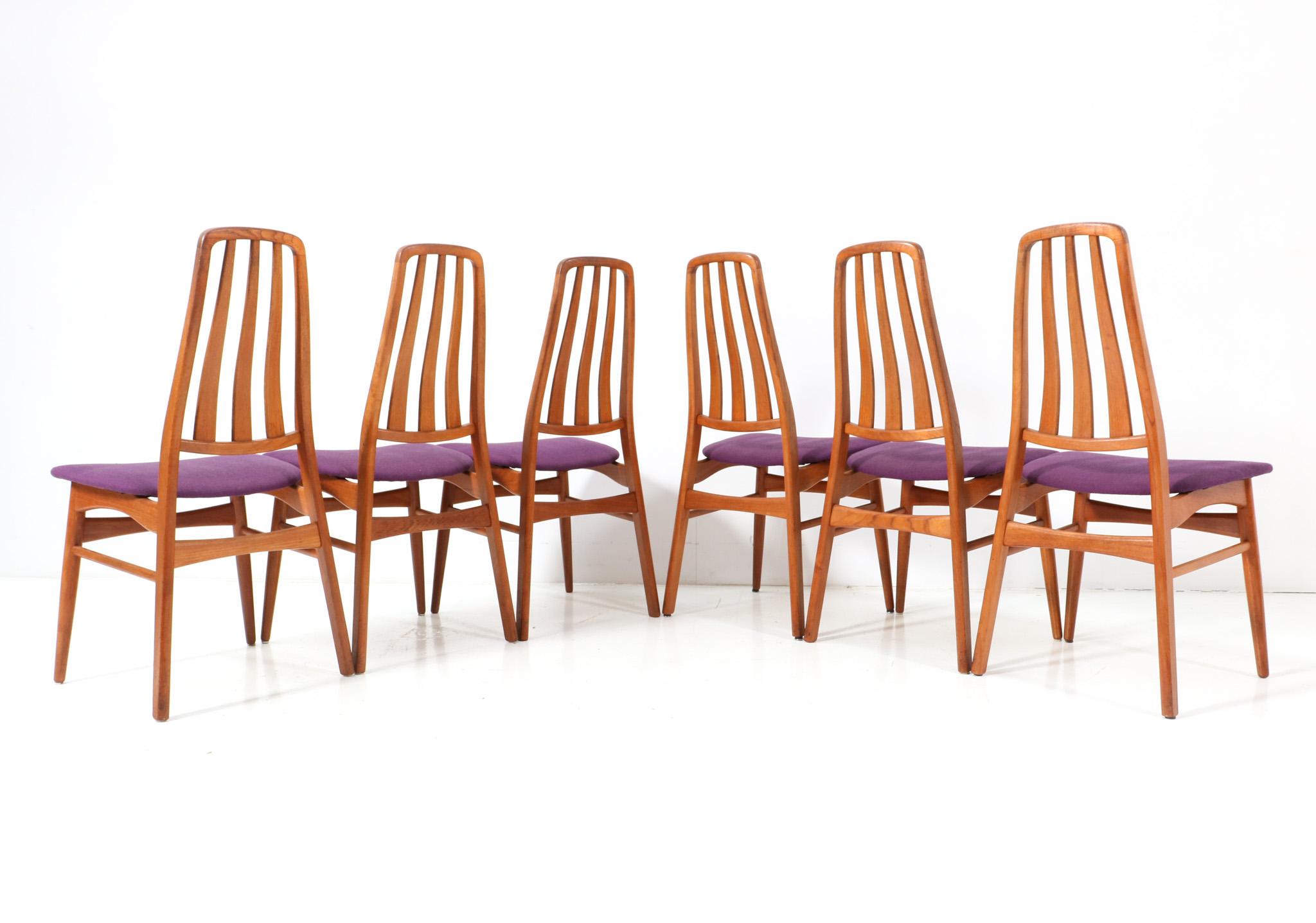 Six Teak Mid-Century Modern Dining Room Chairs, 1960s In Good Condition For Sale In Amsterdam, NL