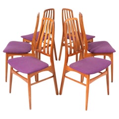 Six Teak Mid-Century Modern Dining Room Chairs, 1960s