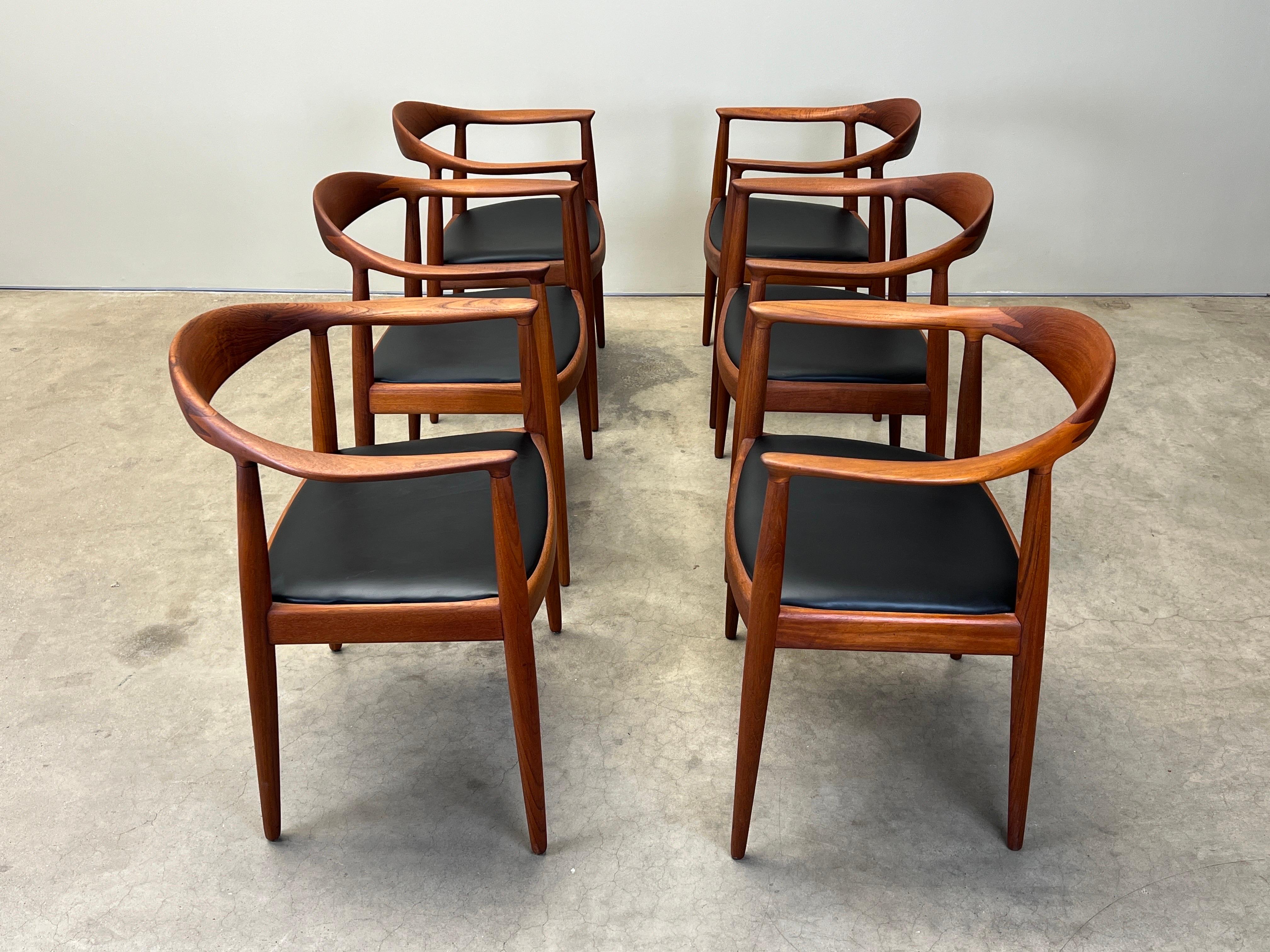 A beautiful set of six solid teak 