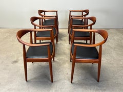 Six Teak Round Chairs by Hans Wegner